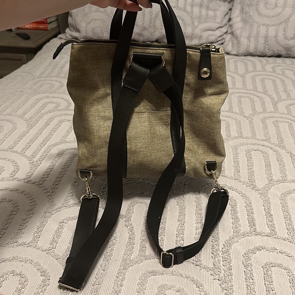 Henri Bendel Jetsetter Backpack - Canvas with Black and Gold - Picture 5 of 13